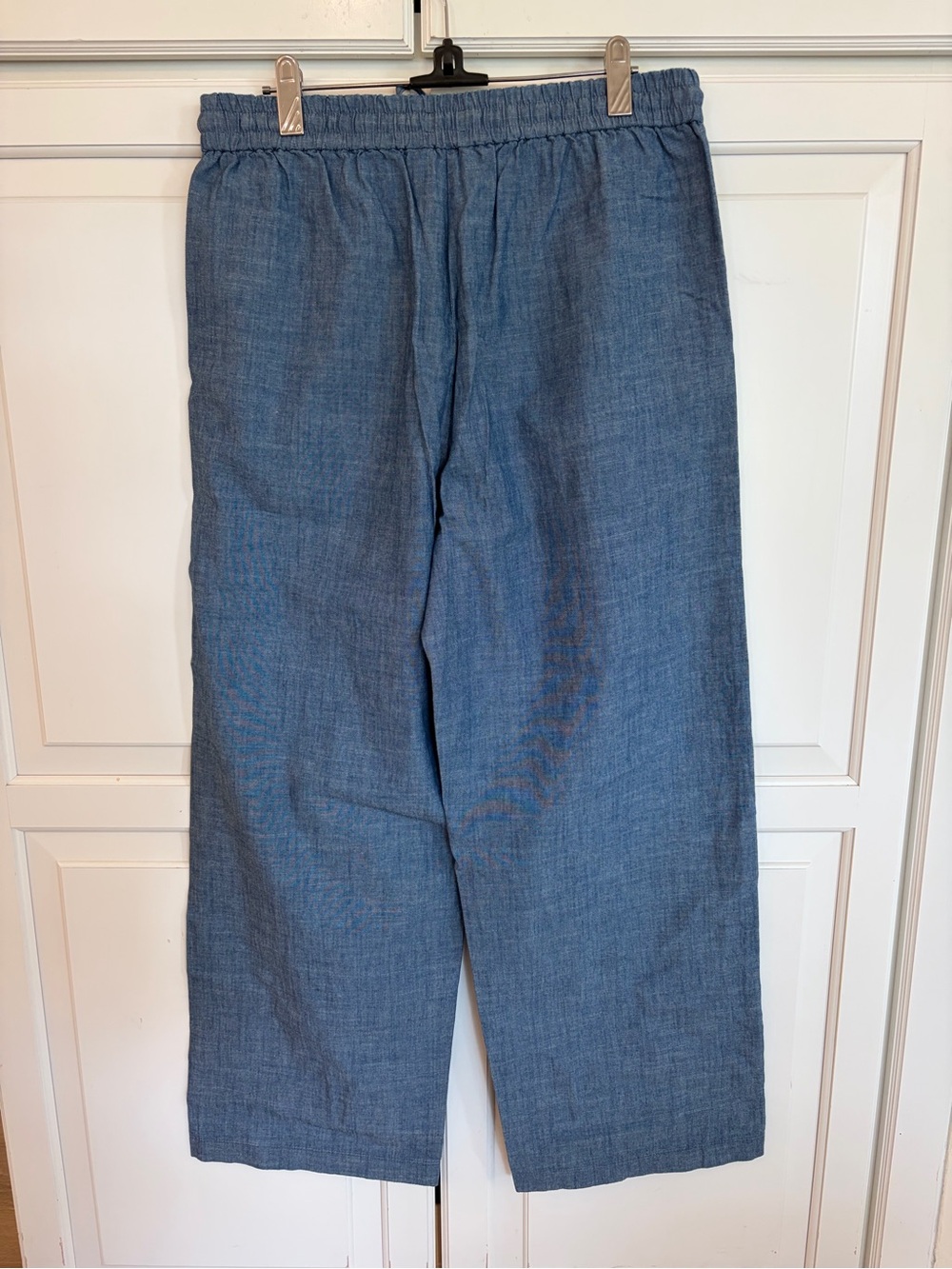J. Crew Light Blue Drawstring Chambray linen style stretch waist pant size 8 NWT - Picture 6 of 9